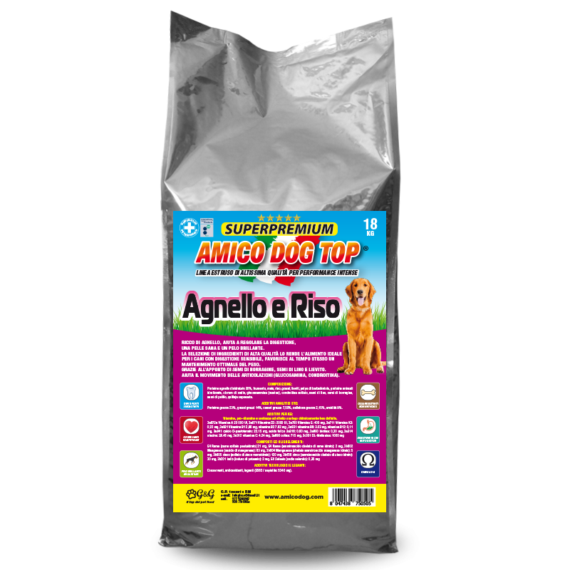 Amico dog top agnello e riso 23/14 kg 18 Amico dog top agnello e riso 23/14 kg 18